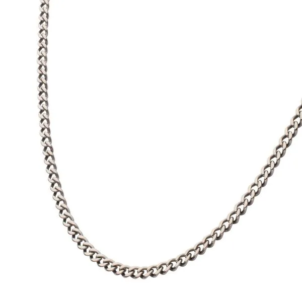 INOX Jewelry Stainless Steel Flat Curb Chain Necklace Image 3 Morin Jewelers Southbridge, MA