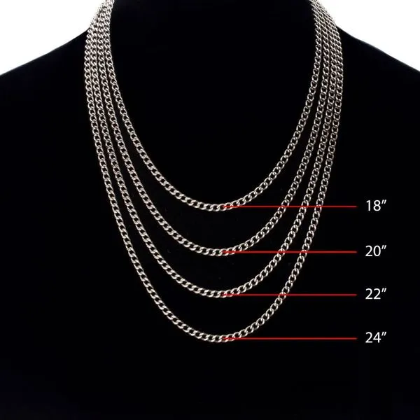 INOX Jewelry Stainless Steel Flat Curb Chain Necklace Image 4 Morin Jewelers Southbridge, MA