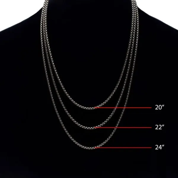 INOX Jewelry Stainless Steel Box Chain Necklace Image 4 Morin Jewelers Southbridge, MA