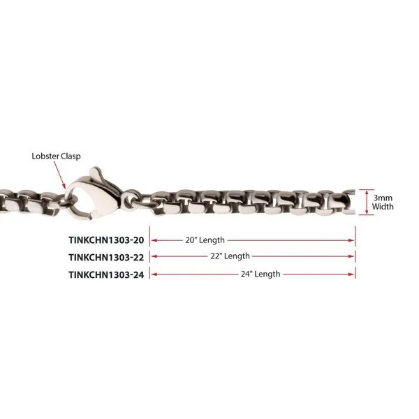 INOX Jewelry Stainless Steel Box Chain Necklace Image 5 Morin Jewelers Southbridge, MA