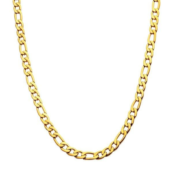 INOX Men's 4mm 18K Gold IP Figaro Chain Necklace Image 2 Morin Jewelers Southbridge, MA