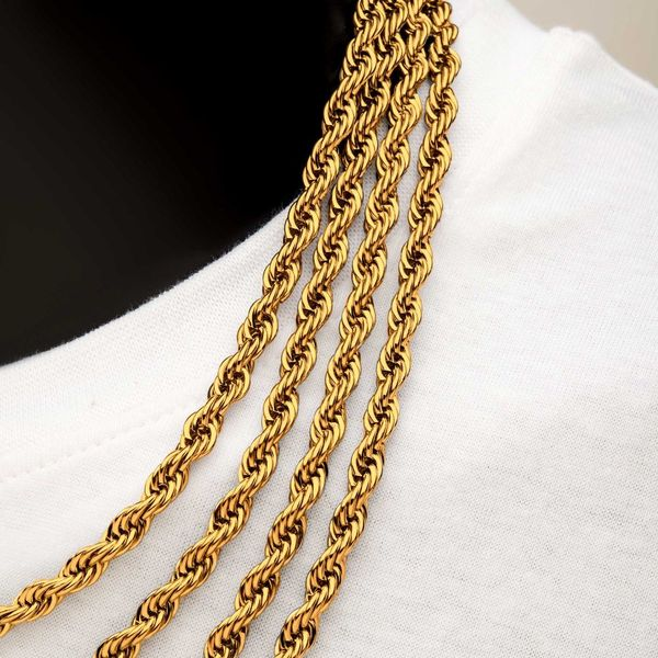 INOX Men's 6mm 18K Gold IP Rope Chain Necklace Image 3 Morin Jewelers Southbridge, MA