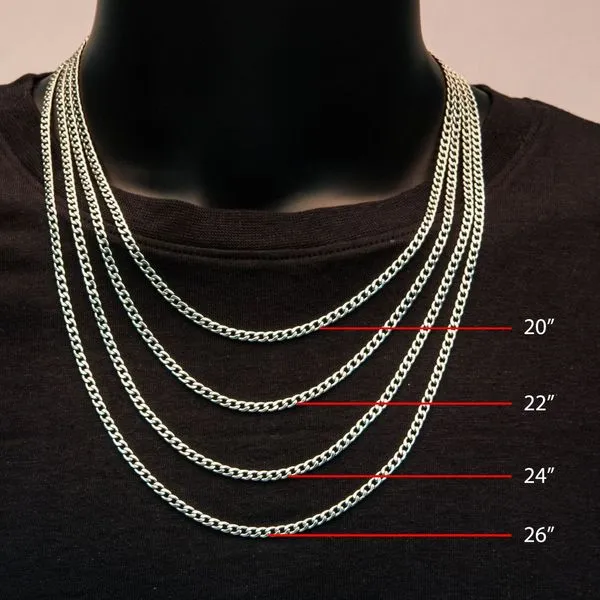 INOX Men's Stainless Steel 4mm Classic Curb Chain Necklace Image 5 Morin Jewelers Southbridge, MA