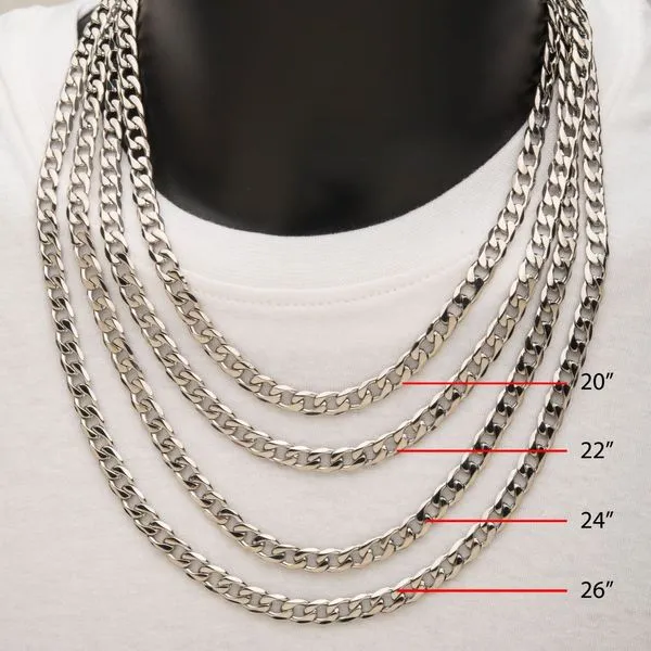 INOX Men's Stainless Steel Bevel Curb Chain Necklace Image 4 Morin Jewelers Southbridge, MA