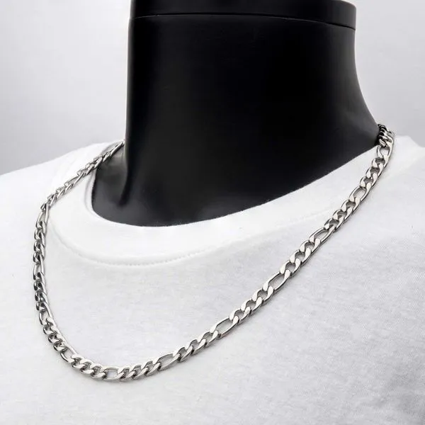 INOX Mens Figaro Stainless Steel Chain Necklace