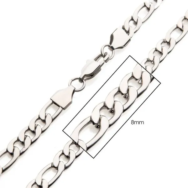 INOX Mens Figaro Stainless Steel Chain Necklace