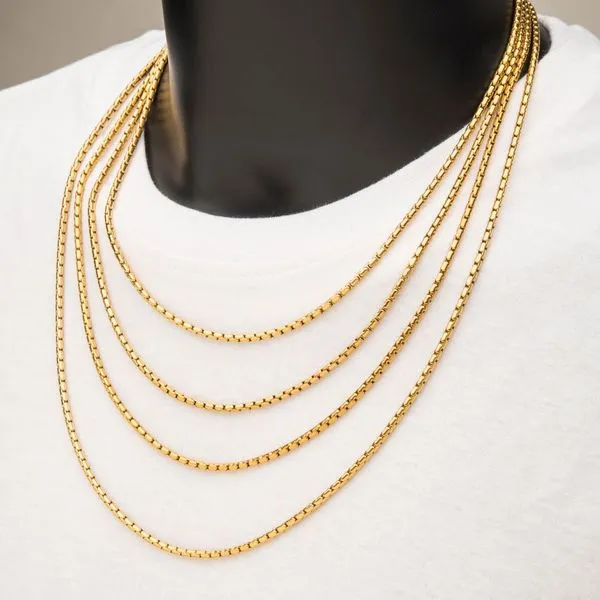 INOX Gold-Plated Stainless Steel Boston Link Chain