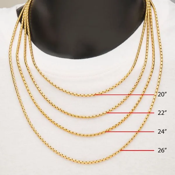 INOX Gold-Plated Stainless Steel Boston Link Chain