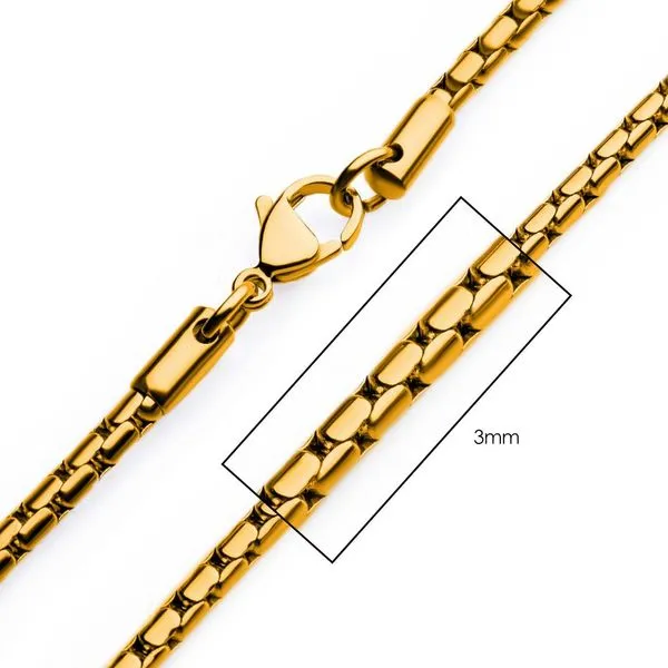 INOX Gold-Plated Stainless Steel Boston Link Chain