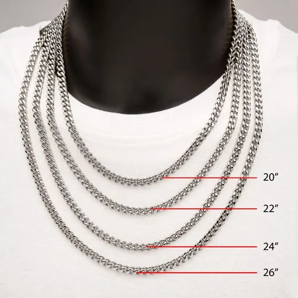 INOX Men's Stainless Steel Miami Cuban Link Chain Necklace Image 3 Morin Jewelers Southbridge, MA