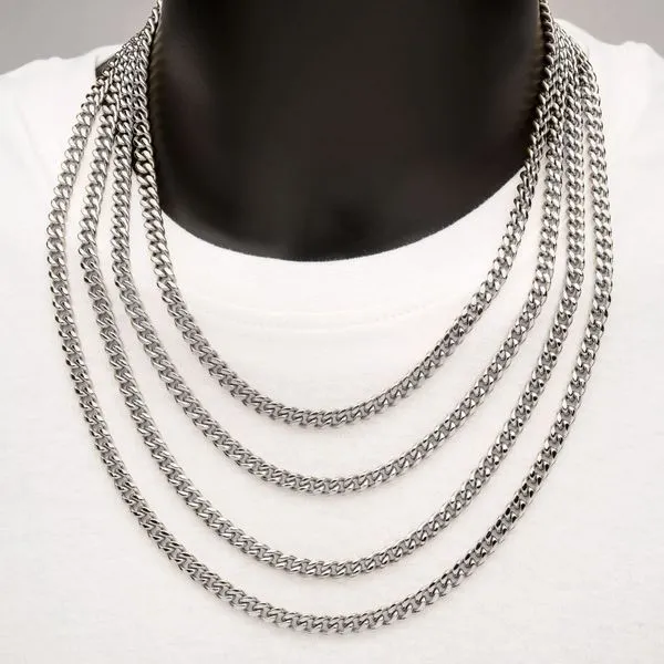 INOX Men's Stainless Steel Miami Cuban Link Chain Necklace Image 5 Morin Jewelers Southbridge, MA