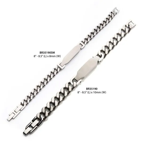 INOX Men's Matte Black Stainless Steel Engravable ID Curb Chain Bracelet Image 3 Morin Jewelers Southbridge, MA