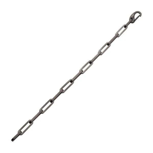 INOX Mens 8.25\ Gunmetal IP Stainless Steel Paperclip Li...