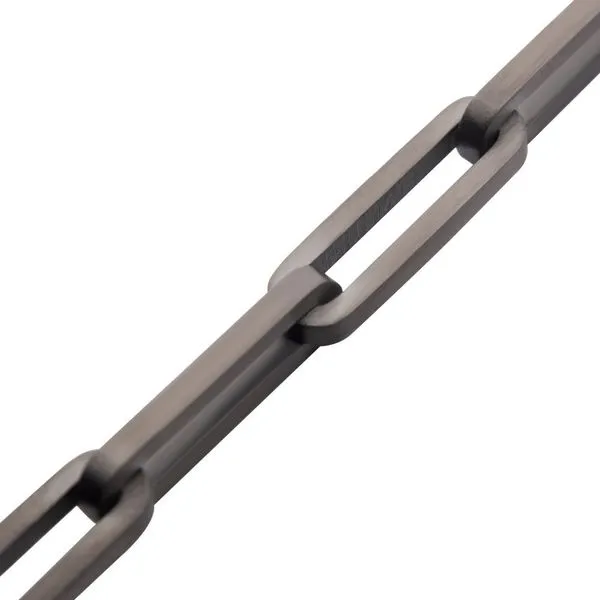 INOX Mens 8.25\ Gunmetal IP Stainless Steel Paperclip Li...