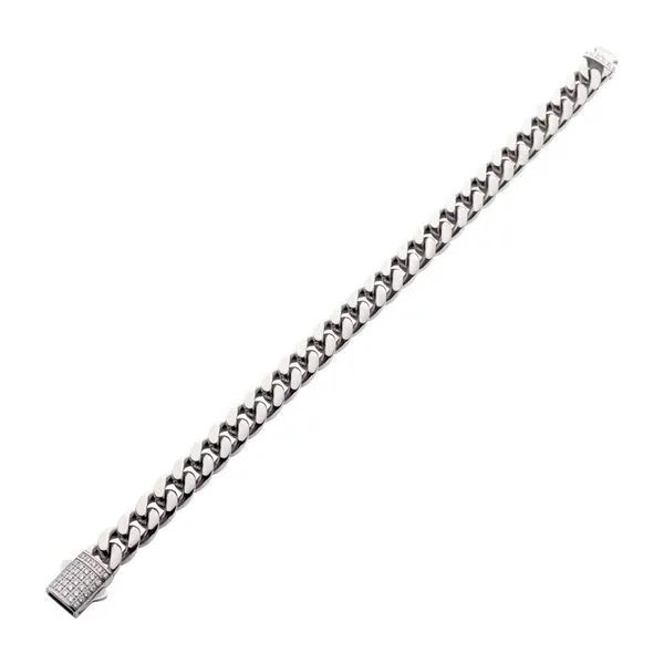 INOX Mens 10mm Miami Cuban Chain Bracelet with 1.5mm & 1...