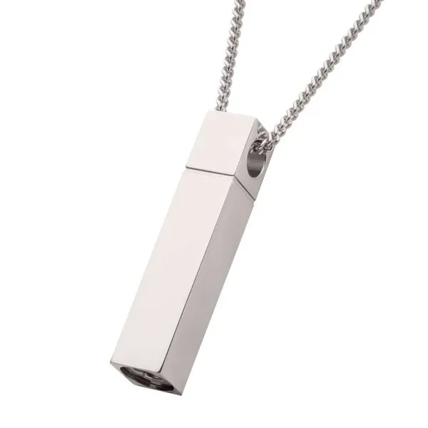 INOX Keepsake Urn Engravable Pendant with Chain Image 2 Morin Jewelers Southbridge, MA