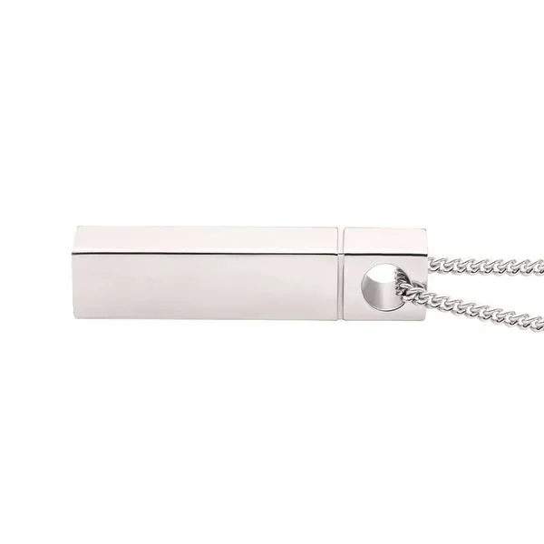 INOX Keepsake Urn Engravable Pendant with Chain Image 3 Morin Jewelers Southbridge, MA