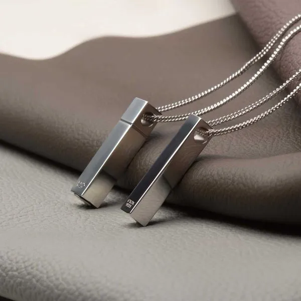 INOX Keepsake Urn Engravable Pendant with Chain Image 4 Morin Jewelers Southbridge, MA