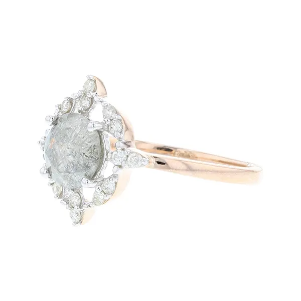 1.06ct Salt & Pepper Round Diamond Ring with Ornate Halo Image 5 Morris Jewelry Bowling Green, KY