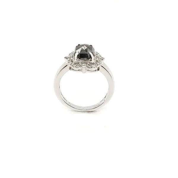 1.91ct Rustic Salt & Pepper Diamond Ring with Halo Image 2 Morris Jewelry Bowling Green, KY