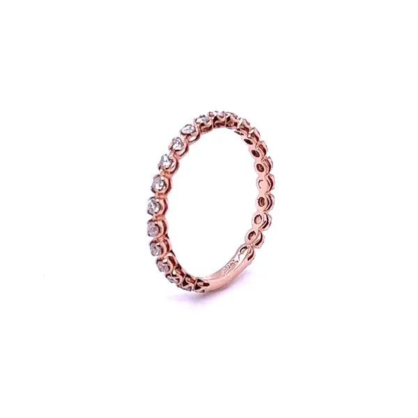14K Rose Gold 0.50ctw Diamond 3/4 Around Basket Style Band Image 3 Morris Jewelry Bowling Green, KY