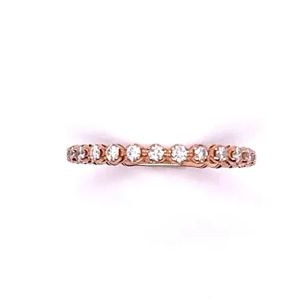 14K Rose Gold 0.50ctw Diamond 3/4 Around Basket Style Band Image 3 Morris Jewelry Bowling Green, KY