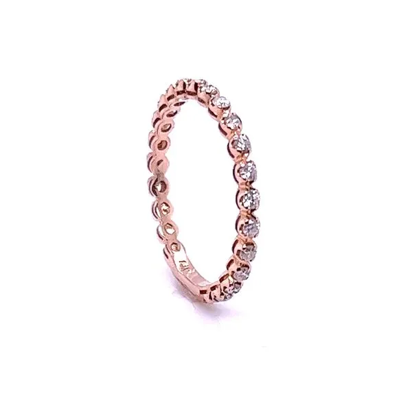 14K Rose Gold 0.50ctw Diamond 3/4 Around Basket Style Band Image 5 Morris Jewelry Bowling Green, KY