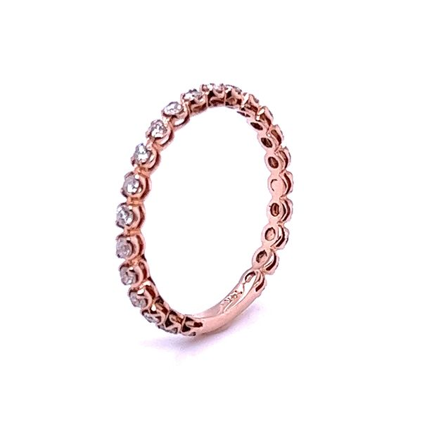 14K Rose Gold 0.50ctw Diamond 3/4 Around Basket Style Band Morris Jewelry Bowling Green, KY