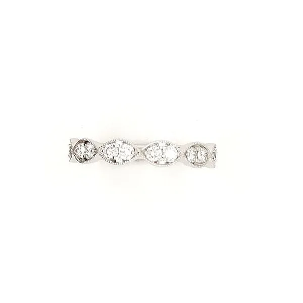 0.50ctw Round Diamond Marquise Style Band with Milgrain Image 2 Morris Jewelry Bowling Green, KY