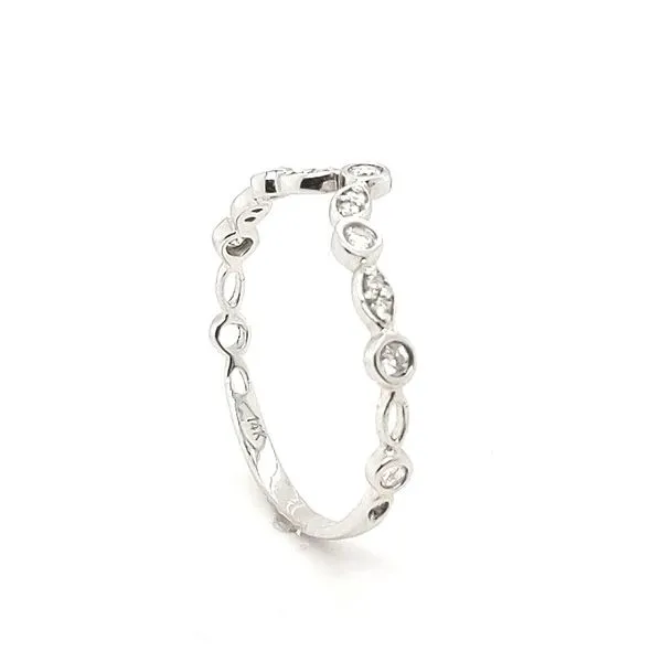 0.15 ctw Round Diamond in Marquise Bezel Style Curved V Contour Band Image 2 Morris Jewelry Bowling Green, KY