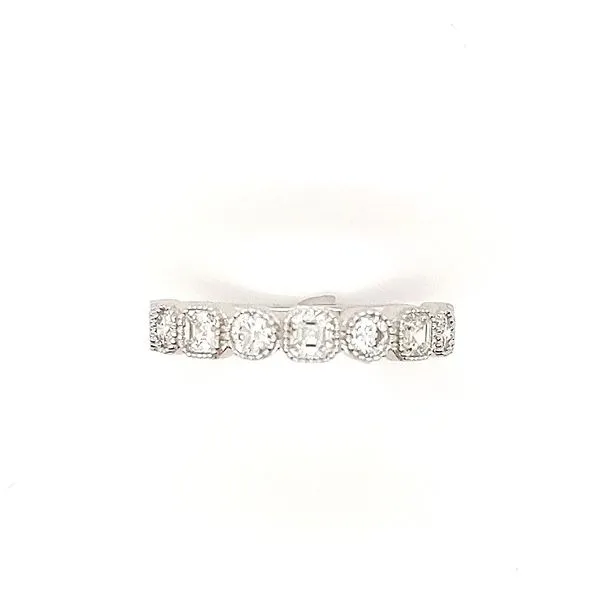 14K White Gold Asher & Round Cut 1.14ctw Diamond Band Image 5 Morris Jewelry Bowling Green, KY