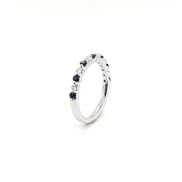 0.35 ctw Round AAA Sapphire and 0.23 ctw Round Diamond Floating Style Band Image 3 Morris Jewelry Bowling Green, KY