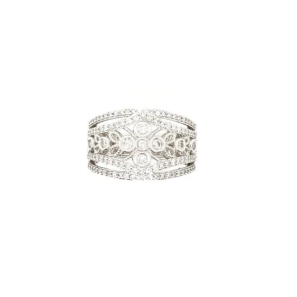 0.60ctw Diamond Wide 14K White Gold Wide Ring Image 2 Morris Jewelry Bowling Green, KY