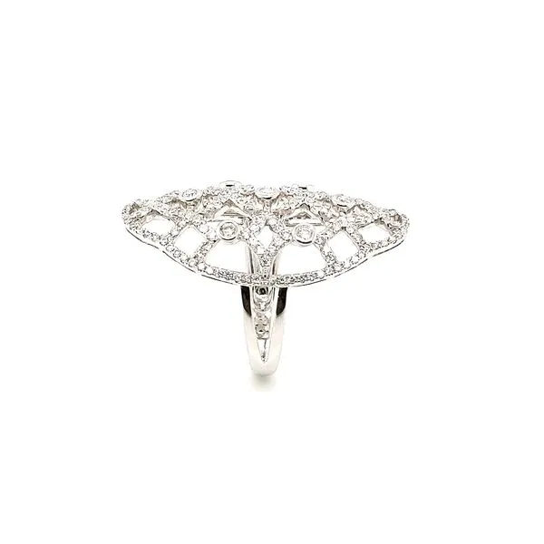 1.28ctw Diamond 14K White Gold Criss-Cross Shield Ring Image 4 Morris Jewelry Bowling Green, KY
