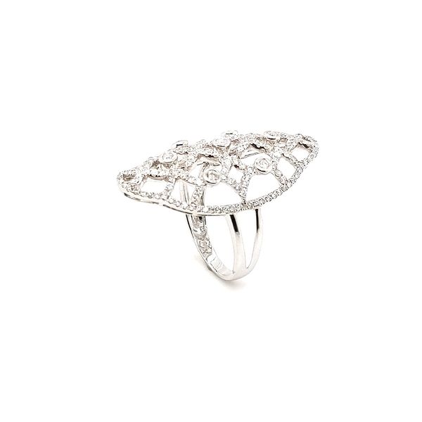 1.28ctw Diamond 14K White Gold Criss-Cross Shield Ring Image 5 Morris Jewelry Bowling Green, KY