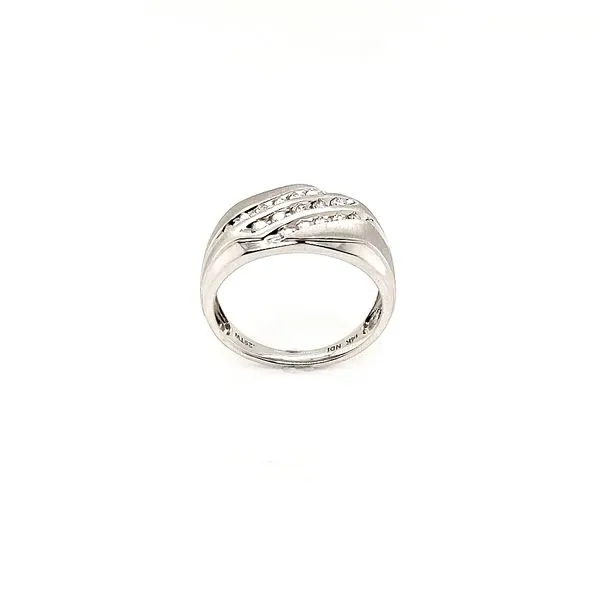 Gent's 14K White Gold Channel Set Diamond Signet Ring Image 5 Morris Jewelry Bowling Green, KY