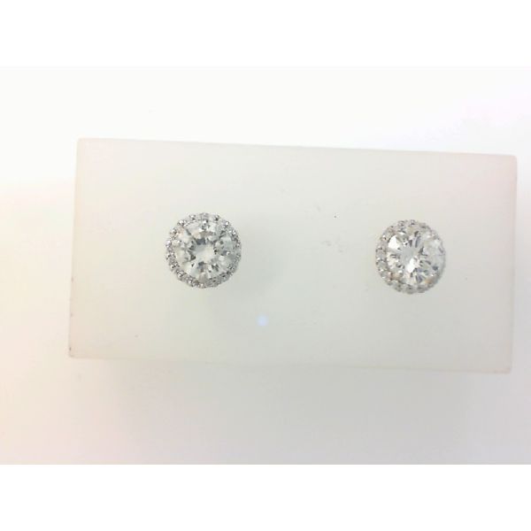 14K White Gold Halo Earring Mountings Morris Jewelry Bowling Green, KY