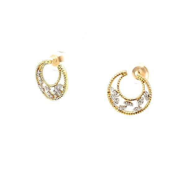 0.36ctw Diamond Crescent Moon Earrings Image 3 Morris Jewelry Bowling Green, KY