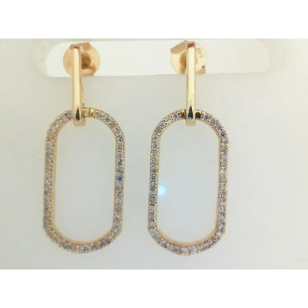 0.27ctw Diamond Rounded Rectangle Dangle Earrings Morris Jewelry Bowling Green, KY