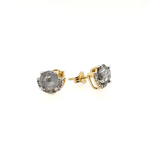 14K Yellow Gold 2.60ctw Salt & Pepper with White Diamond 2.79ctw Earrings Image 3 Morris Jewelry Bowling Green, KY