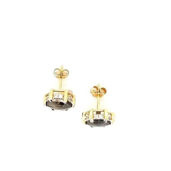 2.51 ctw Salt & Pepper Hexagon with Hidden Halo Stud Earrings Image 4 Morris Jewelry Bowling Green, KY