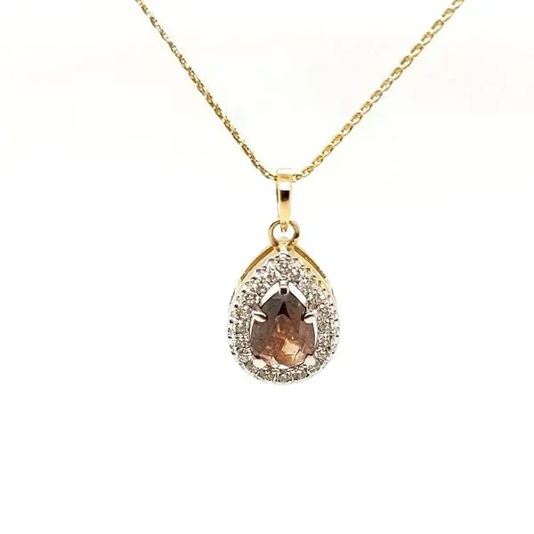 1.00ct Pear Cut Salt & Pepper Diamond Halo Pendant Morris Jewelry Bowling Green, KY