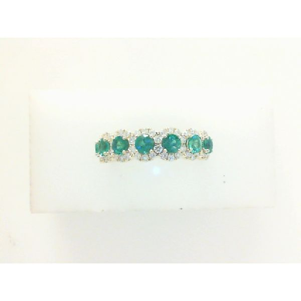 0.40ctw Diamond Halo 0.71ctw Emerald Ring Morris Jewelry Bowling Green, KY