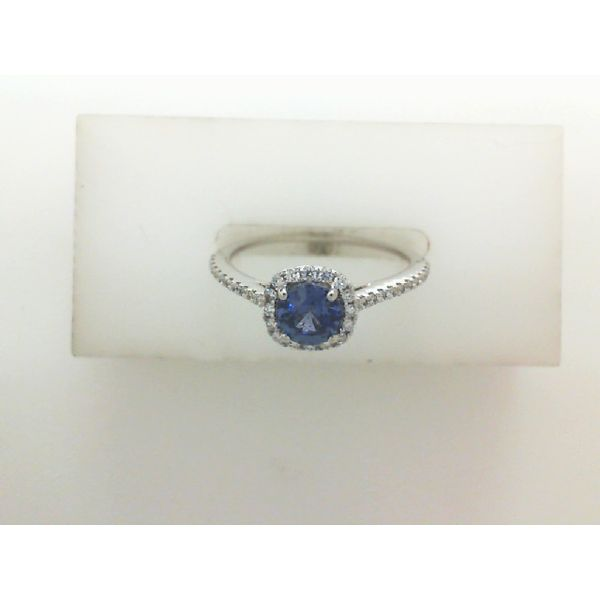 0.62ct Round Sapphire 0.20ctw Diamond Halo Ring Morris Jewelry Bowling Green, KY