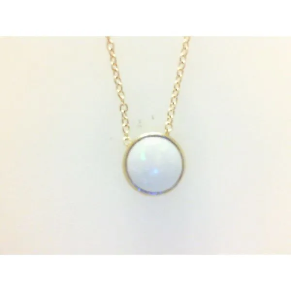 0.06ctw Diamond 0.74ct Opal Pendant 16