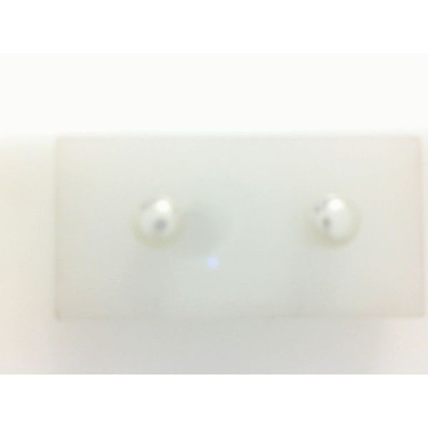 White Freshwater Pearl Sterling Silver Friction Back Stud Earrings 7-8mm Image 2 Morris Jewelry Bowling Green, KY