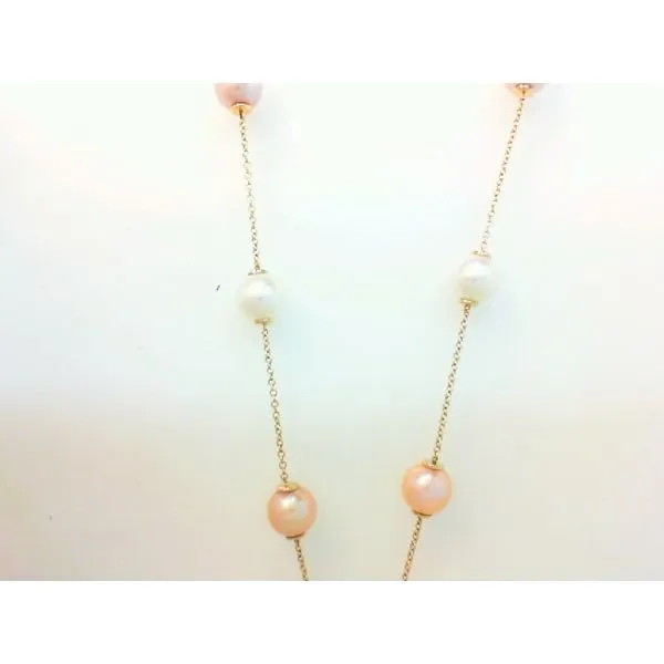 8mm Pink and White Freshwater Pearl Necklace Image 2 Morris Jewelry Bowling Green, KY