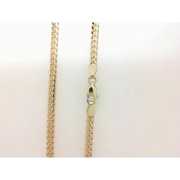 14K Yellow Gold 3.5mm Solid Cuban Link Chain 22