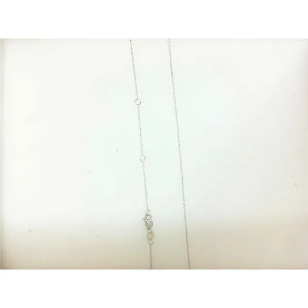 14K White Gold Diamond Cut Cable Chain 16