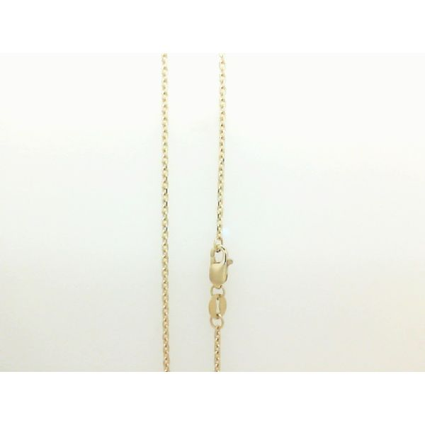 14K Yellow Gold Hollow Rolled Paper Clip Chain with Charms 20